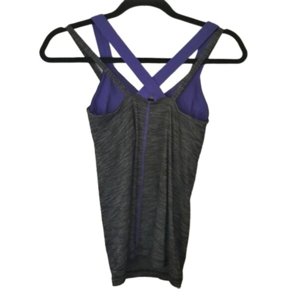 Lululemon Run for Gold top tank with bra gray/purple, 4 - Picture 8 of 9